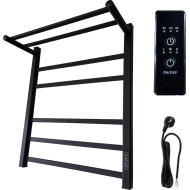 Электрический полотенцесушитель Маргроид Вид 81-10 профильный 600x500 8110-6050-1083-9005R правый с полкой Черный матовый Электрический полотенцесушитель Маргроид Вид 81-10 профильный 600x500 8110-6050-1083-9005R правый с полкой Черный матовый