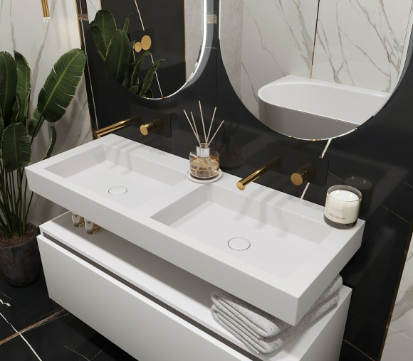 Раковина Boheme Armadi Art Flat 120 888-120 двойная Белая матовая