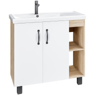 Тумба под раковину Grossman Флай 80 108001 Дуб сонома Белая Тумба под раковину Grossman Флай 80 108001 Дуб сонома Белая