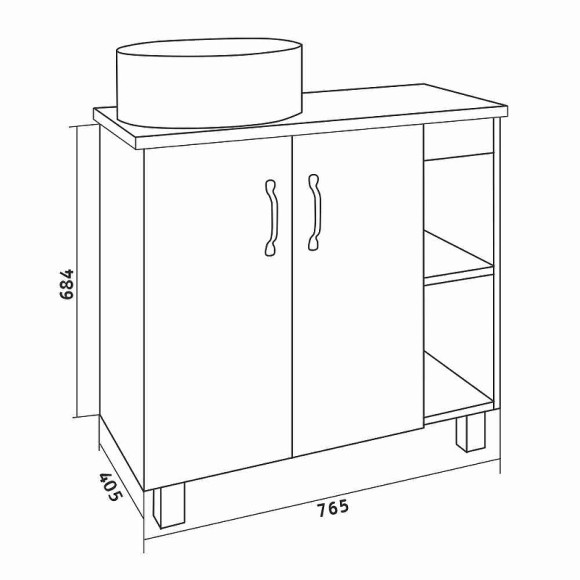 Тумба под раковину Grossman Флай 80 108001 Дуб сонома Белая
