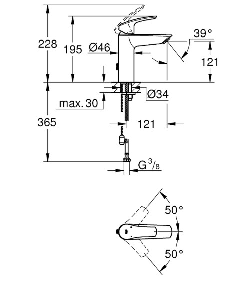 Смеситель для раковины Grohe Eurosmart 23323003 Хром