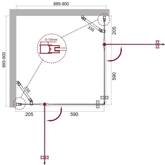 Душевой уголок BelBagno Etna 90х90 ETNA-A-22-90-C-Cr профиль Хром стекло прозрачное Душевой уголок BelBagno Etna 90х90 ETNA-A-22-90-C-Cr профиль Хром стекло прозрачное
