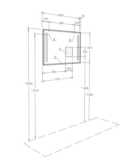 Зеркало Aquaton Отель 100 1A107402OT010 с подсветкой с функцией антипар