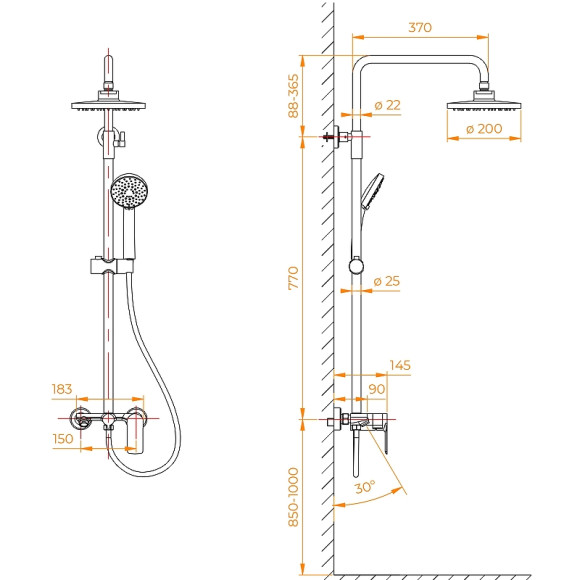 Душевая система RGW Shower Panels SP-26 59140126-01 Хром Душевая система RGW Shower Panels SP-26 59140126-01 Хром