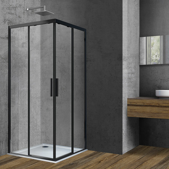 Душевой уголок Vincea Soft 90x90 VSS-3SO900CLB профиль Черный стекло прозрачное Душевой уголок Vincea Soft 90x90 VSS-3SO900CLB профиль Черный стекло прозрачное