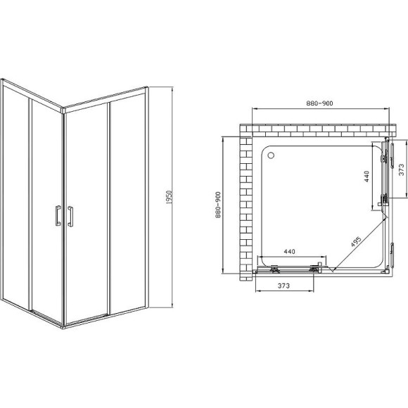 Душевой уголок Vincea Soft 90x90 VSS-3SO900CLB профиль Черный стекло прозрачное Душевой уголок Vincea Soft 90x90 VSS-3SO900CLB профиль Черный стекло прозрачное