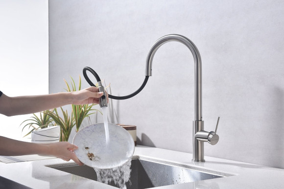 Смеситель для кухни Paulmark Galant Ga213077-BS Брашированная сталь