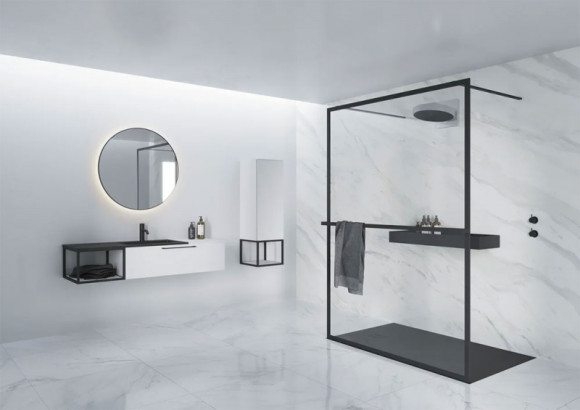 Душевая перегородка Riho Lucid GD401 120 G005031121 (GD312B000) профиль Черный стекло прозрачное Душевая перегородка Riho Lucid GD401 120 G005031121 (GD312B000) профиль Черный стекло прозрачное