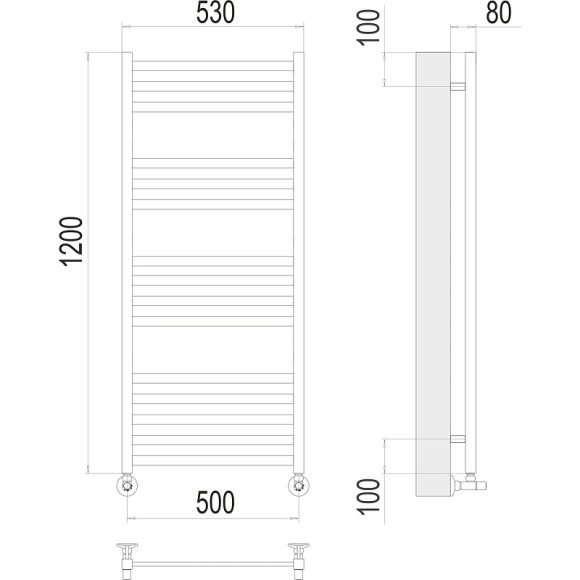 Водяной полотенцесушитель Terminus Грета П15 500х1200 4670078530592 Хром, нижнее подключение, G 1/2" ВР, с комплектом вентилей Водяной полотенцесушитель Terminus Грета П15 500х1200 4670078530592 Хром, нижнее подключение, G 1/2" ВР, с комплектом вентилей