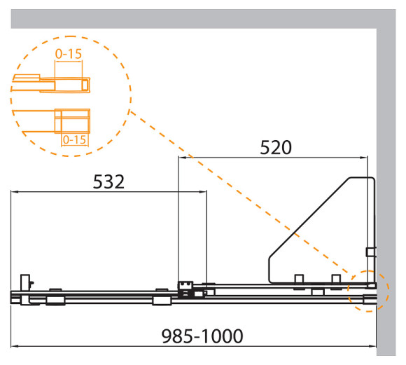 Шторка на ванну Cezares Stream 100 STREAM-VFS-11-100/150-C-Cr профиль Хром стекло прозрачное