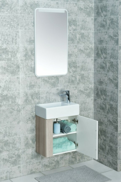Тумба под раковину Aquaton Вита 45 1A221401VTD70 подвесная Белая Ясень шимо