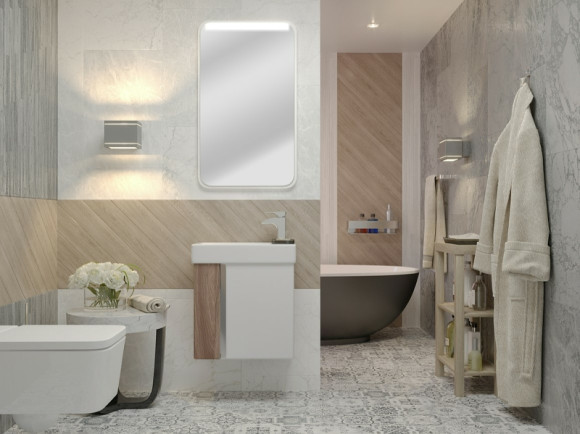 Тумба под раковину Aquaton Вита 45 1A221401VTD70 подвесная Белая Ясень шимо