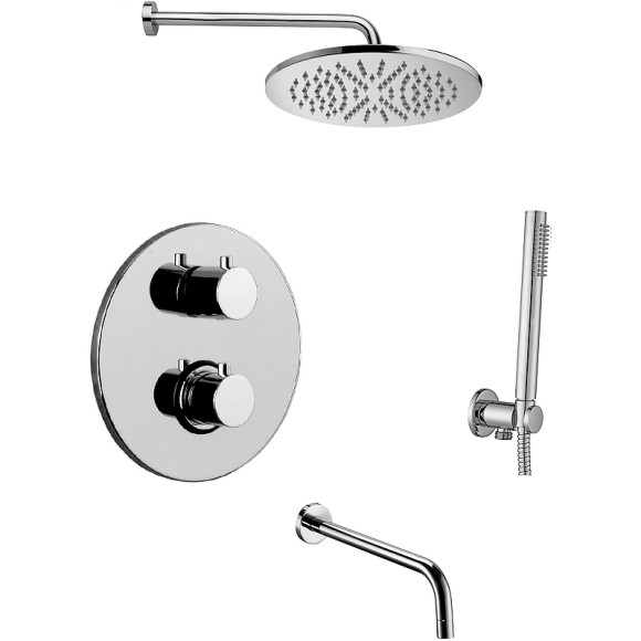 Душевая система Paffoni Light KITLIQ019CR141 с термостатом Хром