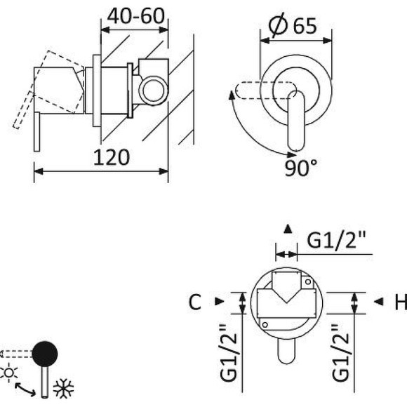 Смеситель для душа Cezares Leaf LEAF-DIM-L-01 Хром Смеситель для душа Cezares Leaf LEAF-DIM-L-01 Хром