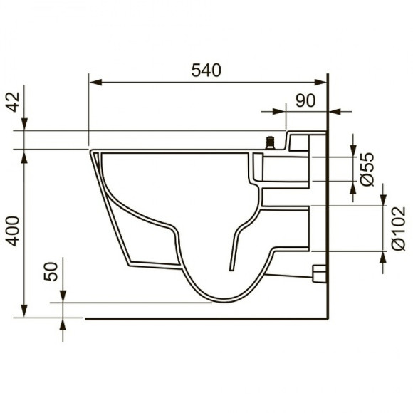 Унитаз Tece One 9700204 подвесной без сиденья Унитаз Tece One 9700204 подвесной без сиденья