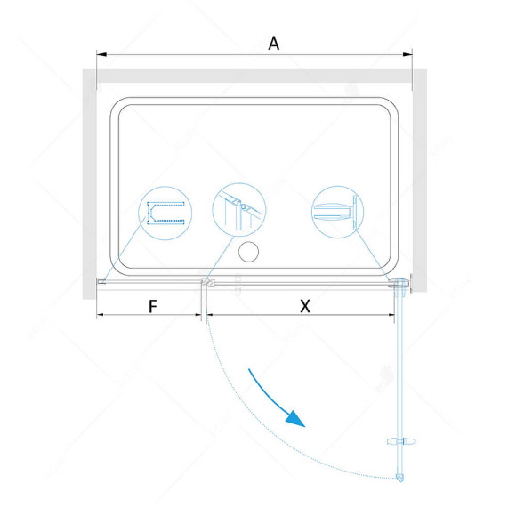 Душевая дверь RGW Hotel HO-012B 110 350601211-14 профиль Черный стекло прозрачное
