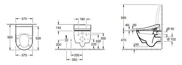 Унитаз Villeroy&Boch Subway 2.0 56001001 подвесной без сиденья