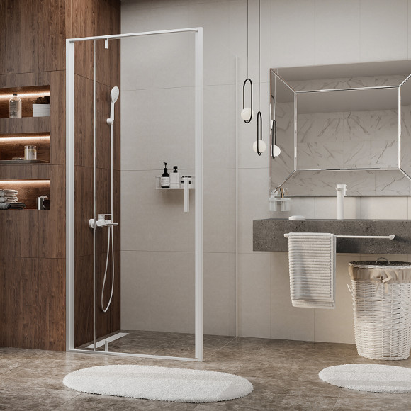 Душевой уголок WasserKRAFT Neime 90x100 19P18 профиль Белый матовый стекло прозрачное Душевой уголок WasserKRAFT Neime 90x100 19P18 профиль Белый матовый стекло прозрачное