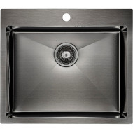 Кухонная мойка Paulmark Kroner 59 PM215951-GM Вороненая сталь