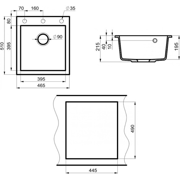 Кухонная мойка Point Моко 47 PN3006GR Графит Кухонная мойка Point Моко 47 PN3006GR Графит