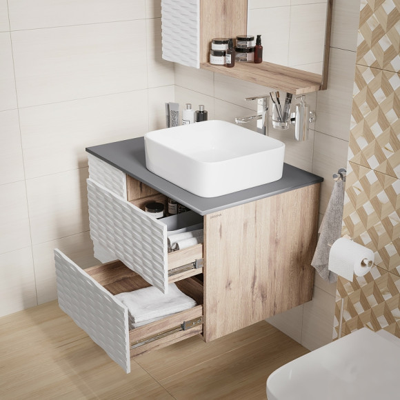 Тумба под раковину Grossman Альба 80 108011 подвесная Веллингтон Белая матовая