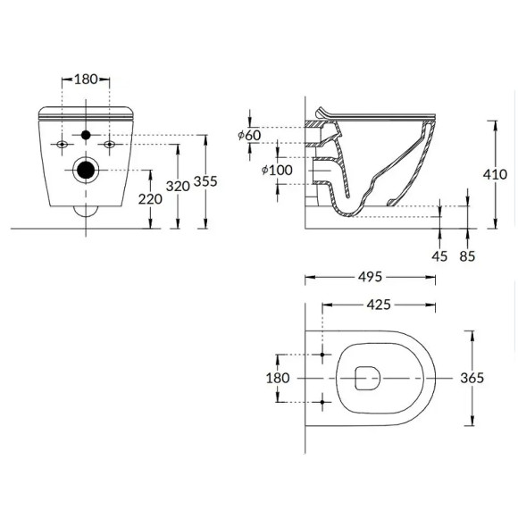 Унитаз Kerama Marazzi Sfera SF.wc.02 подвесной Белый глянцевый без сиденья