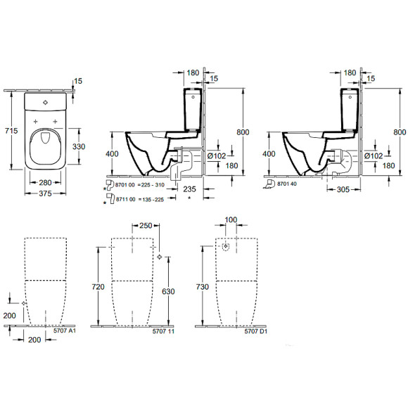Унитаз компакт Villeroy&Boch Venticello 4612R001 без бачка и сиденья Унитаз компакт Villeroy&Boch Venticello 4612R001 без бачка и сиденья