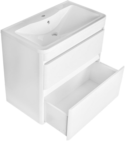 Тумба под раковину Style Line Атлантика Люкс Plus 80 СС-00000691 подвесная Белая Тумба под раковину Style Line Атлантика Люкс Plus 80 СС-00000691 подвесная Белая