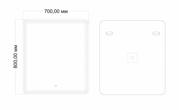 Зеркало Art&Max Tito AM-Tit-700-800-DS-F с подсветкой с сенсорным выключателем