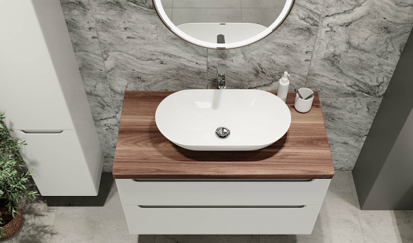 Тумба под раковину Jorno Wood 100 wood.01.100/P/W подвесная Белая