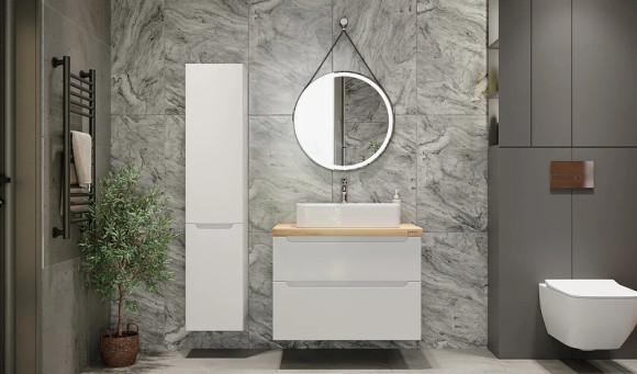 Тумба под раковину Jorno Wood 100 wood.01.100/P/W подвесная Белая