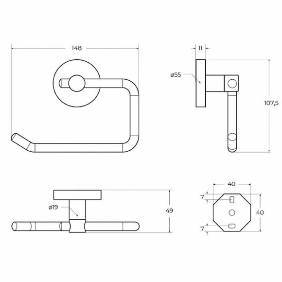 Держатель туалетной бумаги Cezares Relax RELAX-PH1-01 Хром