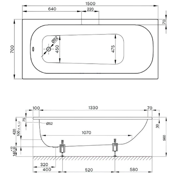 Стальная ванна Bette Form 150x70 2941-000 AD PLUS AR с шумоизоляцией, антискользящим и антигрязевым покрытием Стальная ванна Bette Form 150x70 2941-000 AD PLUS AR с шумоизоляцией, антискользящим и антигрязевым покрытием