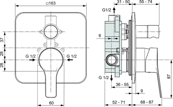 Смеситель для душа Ideal Standard Entella A6949AA Хром Смеситель для душа Ideal Standard Entella A6949AA Хром