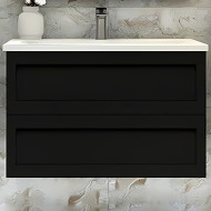 Тумба под раковину Art&Max AM-Platino-1000-2C-SO-NM подвесная Черная матовая