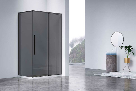Душевой уголок Vincea Slim-N 110x90 VSR-4SN9011CGB профиль Черный стекло тонированное