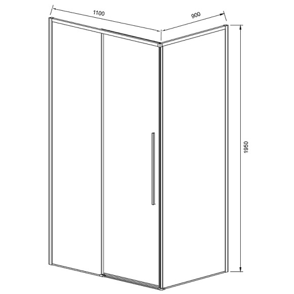 Душевой уголок Vincea Slim-N 110x90 VSR-4SN9011CGB профиль Черный стекло тонированное