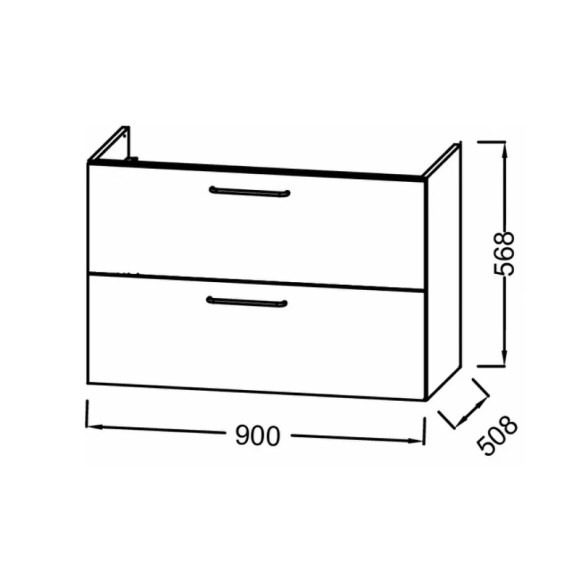 Тумба под раковину Jacob Delafon Odeon Rive Gauche 90 EB2523-R9-E52 подвесная Дуб табак