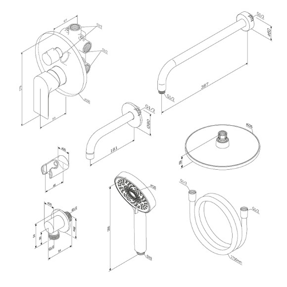 Душевая система Damixa Apollo 947510000 Хром