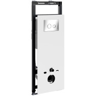 Инсталляция WasserKRAFT Salm 27TLT.010.ME.WH.CH01 для унитаза Белое стекло с клавишей смыва Хром