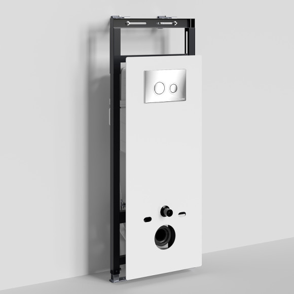 Инсталляция WasserKRAFT Salm 27TLT.010.ME.WH.CH01 для унитаза Белое стекло с клавишей смыва Хром Инсталляция WasserKRAFT Salm 27TLT.010.ME.WH.CH01 для унитаза Белое стекло с клавишей смыва Хром