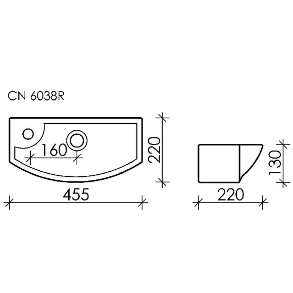 Раковина Ceramicanova Element 45 R CN6038R Белая Раковина Ceramicanova Element 45 R CN6038R Белая