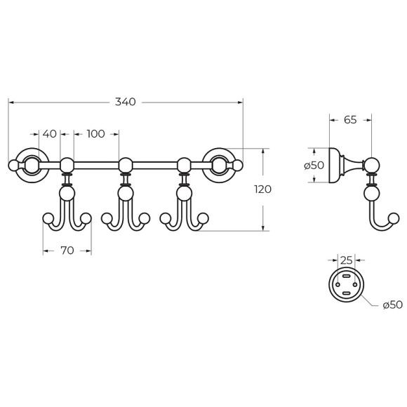 Вешалка для полотенец Cezares Aphrodite APHRODITE-THK-01-Sw Хром с кристаллами Swarovski
