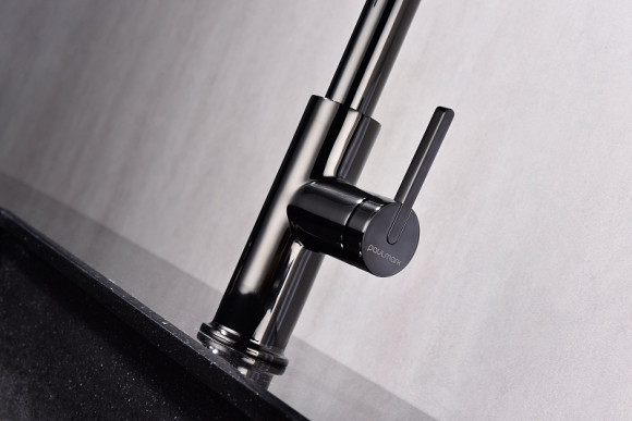Смеситель для кухни Paulmark Tornado To213402-GB Черный глянцевый