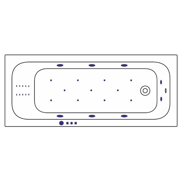 Акриловая ванна Whitecross Vibe 170x70 0105.170070.100.ULTRANANO.GL с гидромассажем Акриловая ванна Whitecross Vibe 170x70 0105.170070.100.ULTRANANO.GL с гидромассажем