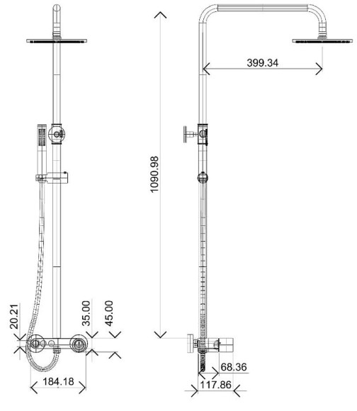 Душевая система Boheme Stick 128-BB Черная матовая Душевая система Boheme Stick 128-BB Черная матовая