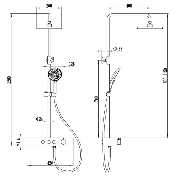 Душевая система AQUAme AQM8010CR Хром Душевая система AQUAme AQM8010CR Хром