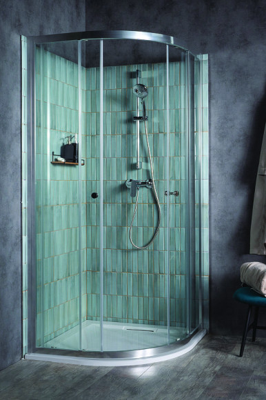 Душевой уголок Jacob Delafon Serenity 90x90 E14R90-GA профиль Хром стекло прозрачное