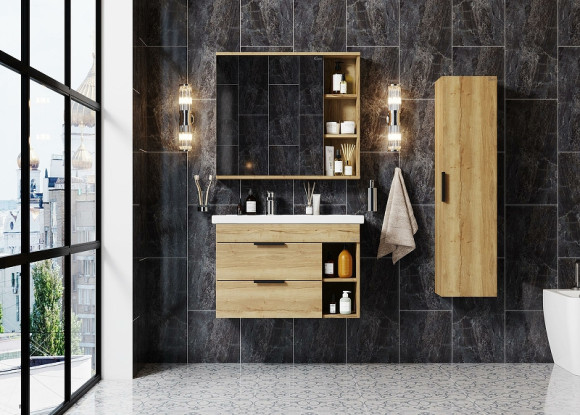 Зеркальный шкаф Onika Легран 80.00У 208092 Дуб галифакс Зеркальный шкаф Onika Легран 80.00У 208092 Дуб галифакс