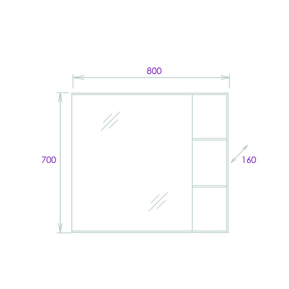 Зеркальный шкаф Onika Легран 80.00У 208092 Дуб галифакс Зеркальный шкаф Onika Легран 80.00У 208092 Дуб галифакс